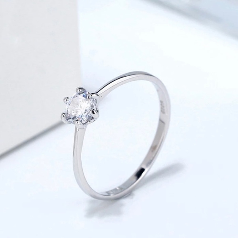 NEW MINIMALIST 925 SILVER DIAMOND RING - Picture 4 of 6